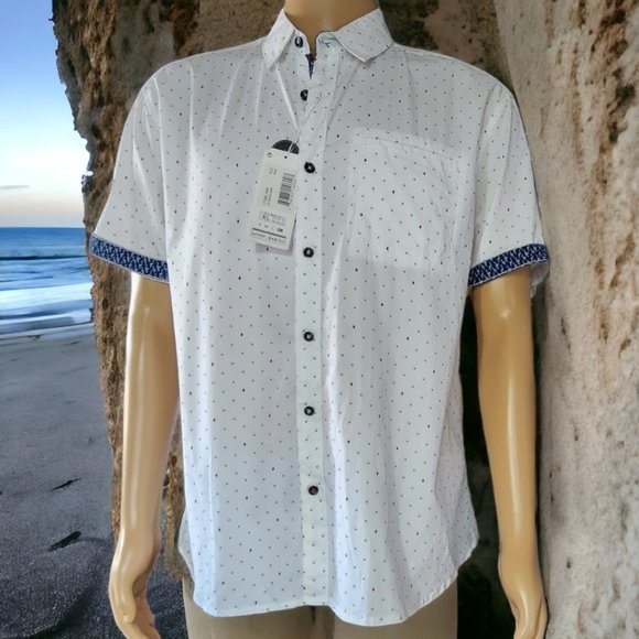 NWT LEVEL TEN Mens Modern Short Sleeve Button Up Size XL - Picture 2 of 9